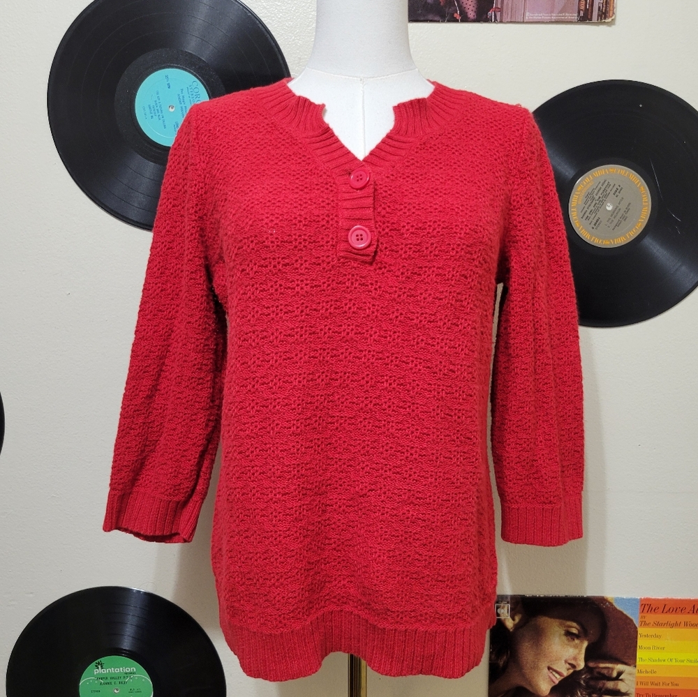 Christopher & Banks | Vintage Red Knit Sweater